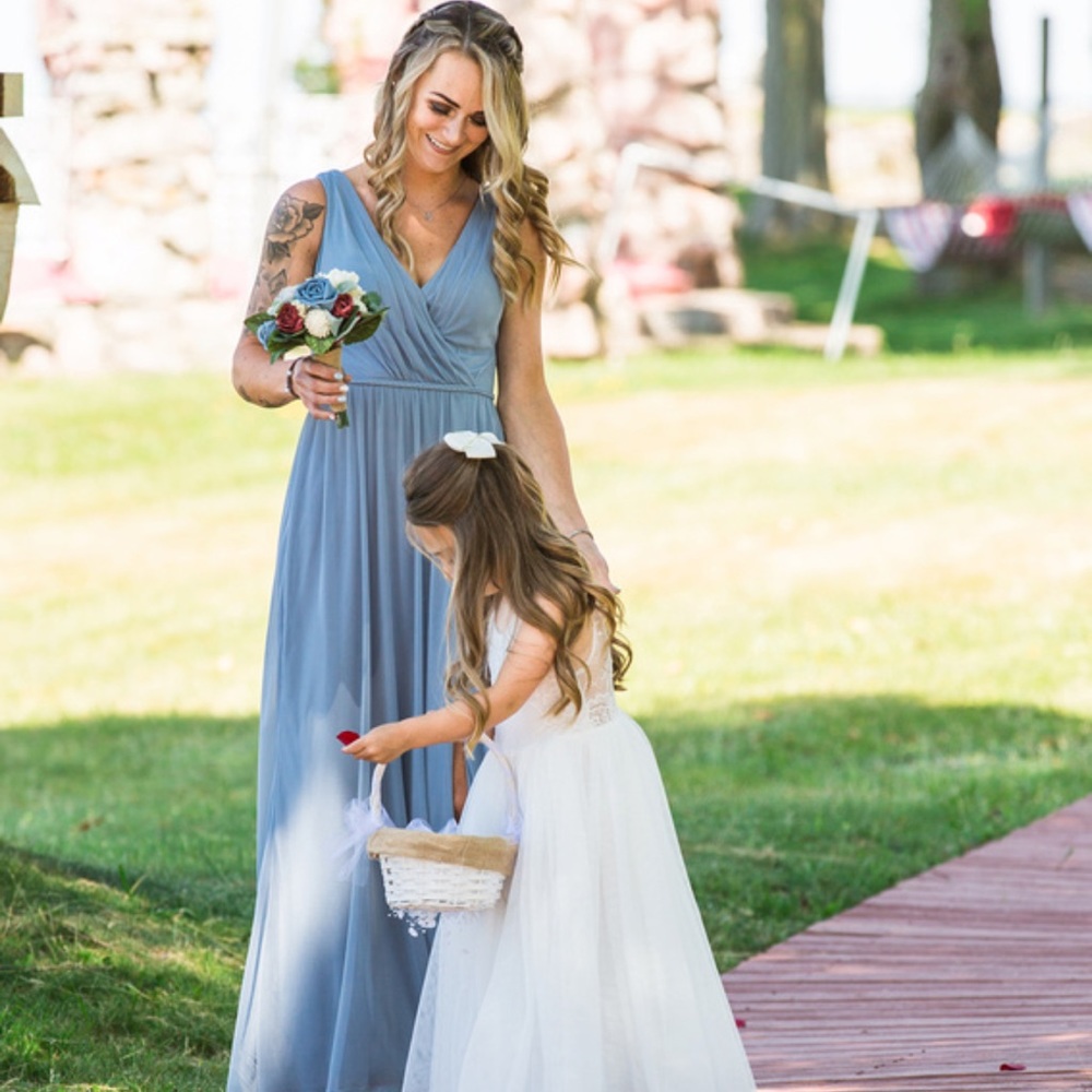 dusty blue bridesmaid dress